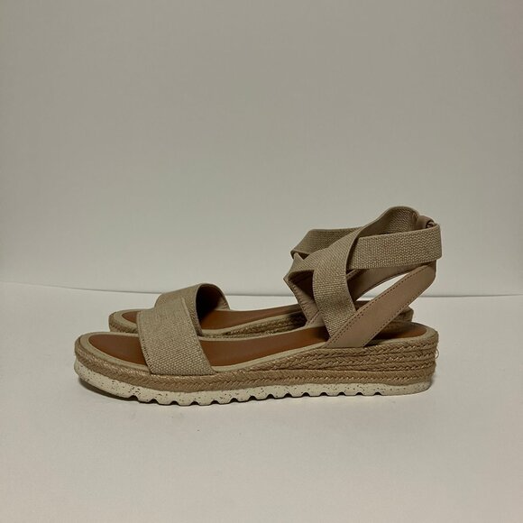 Lucky Brand Thimba Natural Sandals, Size 8, Women's Shoes, Ankle Wrap Espadrille - Picture 10 of 12